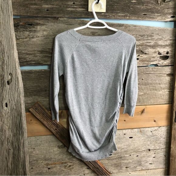 STREETWEAR Society Size Large Silver/Grey Scoop Neck, Side Gather Sweater - Picture 4 of 5